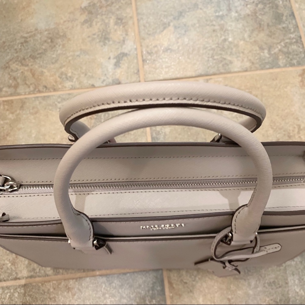 KATE SPADE LARGE SATCHEL SOFT TAUPE GRAY CAMERON - Picture 6 of 8